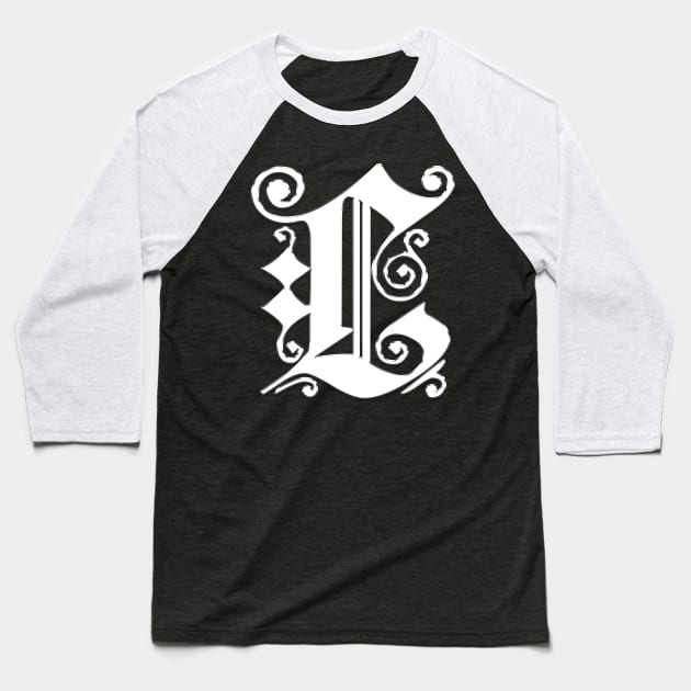 Silver Letter L Baseball T-Shirt by The Black Panther